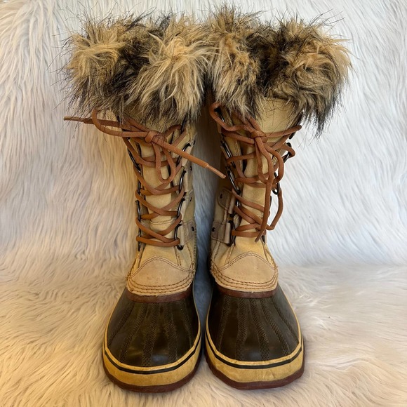 SOREL Joan of Arctic Leather Faux Fur Waterproof Knee High Winter Boots, NL1540 - Picture 2 of 12